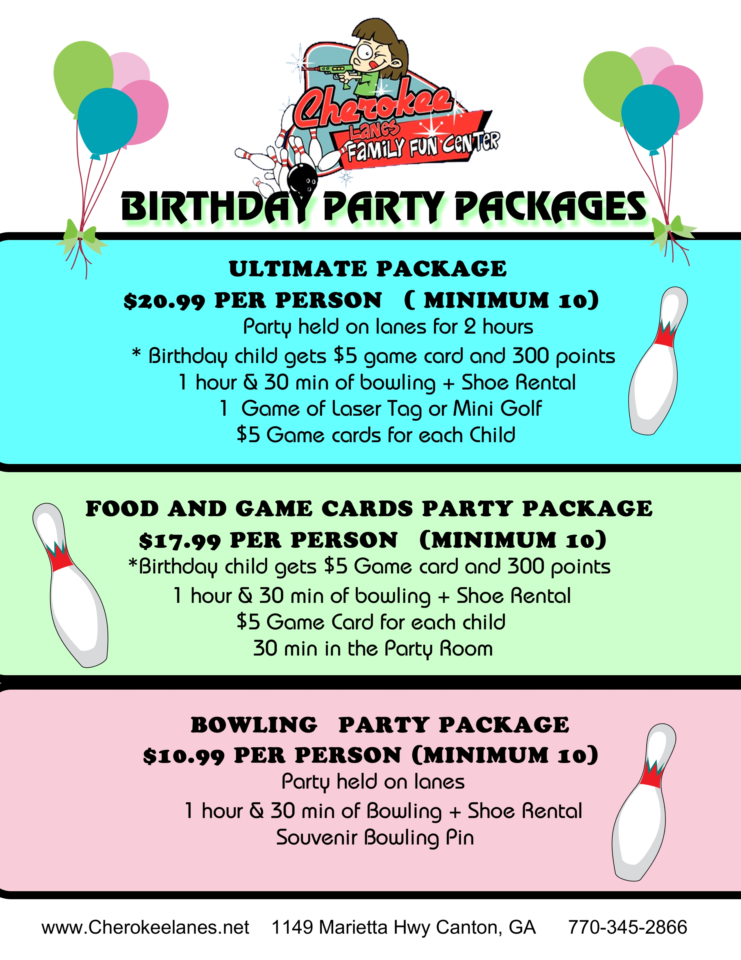 Inexpensive party packages